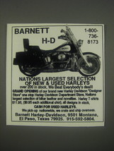 1991 Barnett Harley-Davidson Motorcycle Advertisement - £14.49 GBP