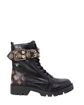 Guess Women Boots - 5.5 US EU 36 Black Leather Combat Platform Ankle New - $3,546.84 MXN