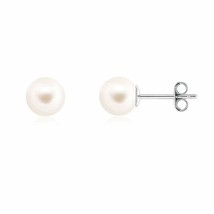 ANGARA 8mm Freshwater Pearl Solitaire Stud Earrings in Silver for Women, Girl - £107.17 GBP