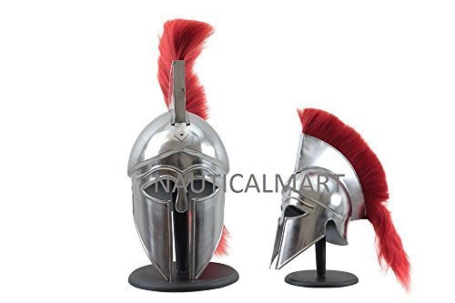 Medieval Greek Roman Centurion Officer Helmet with Red Plume By Nauticalmart
