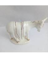 1968 Holland Mold Christmas Nativity Off White &amp; Gold 5.25&quot; Donkey - $27.15 CAD