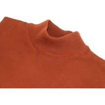 Men's Sweater Knit By BRANGO Turkey Mock Neck Cotton Blend 21050 Brick image 4