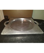 Silver Plated Serving Tray-14&quot; X 16&quot; Rectangular Tray Style Round with H... - $1,212.68 MXN