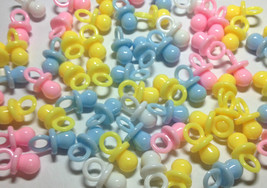 Assorted 7/8&quot; Mini Pacifiers Baby Shower Charm Favor Party Game Decorations Mix - £4.01 GBP+