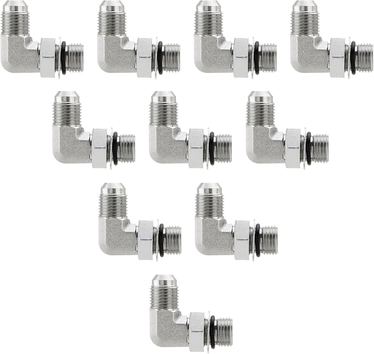 10 Pack 90 Degree Elbow Hydraulic Hose Fittings: 3/8&quot; Jic 37° Male X #6 ... - $44.94
