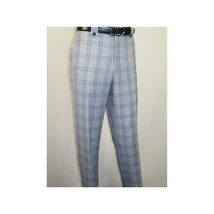 Men Apollo King 3pc Suit Window Pane Plaid 100% Soft Wool Super 150 #985-12 Blue image 11