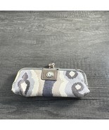 Spartina Daufuskie Island Olive Green Beige Gray Design Kisslock Coin Purse - $19.87