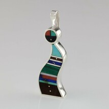 Amazing Harold Smith Sterling Silver Inlay Pendant 51 mm Long - €181,40 EUR