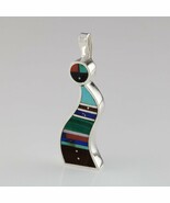 Amazing Harold Smith Sterling Silver Inlay Pendant 51 mm Long - $291.89 CAD