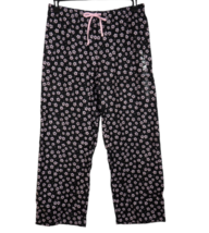 Alfani Women&#39;s Black Pale Pink Floral Print Flannel Pajama Pants Size Medium - £11.78 GBP