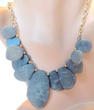 Gray Rock Stones Bead Necklace New 17&quot; With Extender - £7.99 GBP