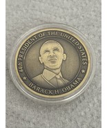 OBAMA CHALLENGE COIN GOLD w CASE 44th PRESIDENT USA FLAG EAGLE SEAL DEMO... - $257.07 MXN
