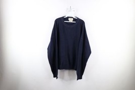Vintage 90s Eddie Bauer Mens Large Faded Chunky Ribbed Knit Sweater Blue USA - £54.08 GBP