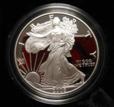 2005-W Proof Silver American Eagle 1 oz coin w/box &amp; COA - 1 OUNCE - £66.65 GBP