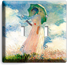 Claude Monet Woman With A Parasol Painting 2 Gang Light Switch Plate Room Hd Art - £12.77 GBP