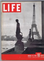 ORIGINAL Vintage March 18 1946 Life Magazine Eiffel Tower Paris - £23.34 GBP