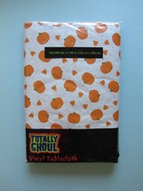 New Totally Ghoul Pumpkin Motif Thanksgiving Oblong Vinyl Tablecloth 52”... - $10.00