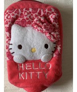 Hello Kitty Pink Leopard Print Face Square Pouch Fleece Material  - $26.04 CAD