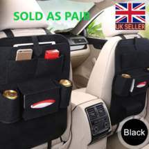 BACK SEAT storage organiser car pair black foldable cup holder wallet - £9.48 GBP