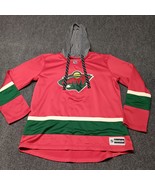 Minnesota Wild Hockey Reebok Hoodie Women Large Red Pullover NHL Sweater - £18.07 GBP