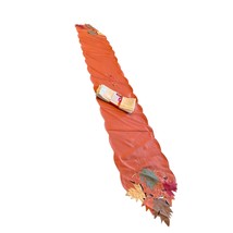 Leaf Fall Thanksgiving Table Runner + 4 Cream color Cloth Napkins - £11.60 GBP