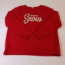 Old Navy &quot;Best In Snow&quot; Mens M Silver &amp; White Spell out Crewneck Sweatsh... - €11,26 EUR