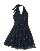 Adrianna Papell Boutique Black Tulle Sparkling Confetti Halter Dress Size 4 - £57.38 GBP