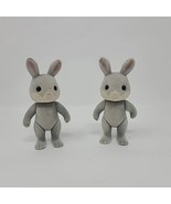 Calico Critters Sylvanian Family Lot Of 2 Grey Rabbits Bunny 2 Big - £11.09 GBP