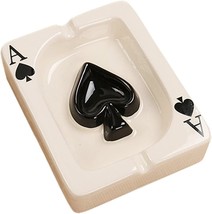 White Ceramic Ashtray Cigarette Ash Tray Vintage Portable Table Indoor Poker New - £19.53 GBP