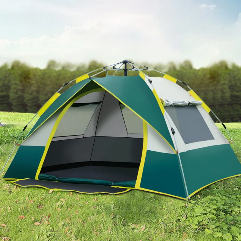 3-4 Person Instant Up Camping Tent Waterproof Double Door Outdoor Automatic Tent - £110.12 GBP