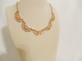 INC International Concepts Gold Tone Bead Crescent Necklace H123 $29 - £10.12 GBP