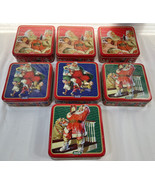 Lot OF 7 Coca-Cola Vintage Style Rectangle Tin Lidded Box Christmas - £31.63 GBP