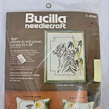 Bucilla Tiger Needlepoint 48544 Wall Picture Kit 22x28 Linen Stamped NEW Vintage - £14.19 GBP