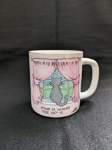 Cat Mug Coffee Cup, new, in box, &quot;Home is Where the Cat Is&quot; - $11.65