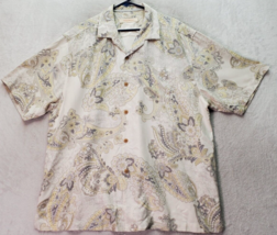 Tommy Bahama Shirt Men&#39;s XL Multi Paisley Silk Chest Pocket Collared Button Down - £25.50 GBP