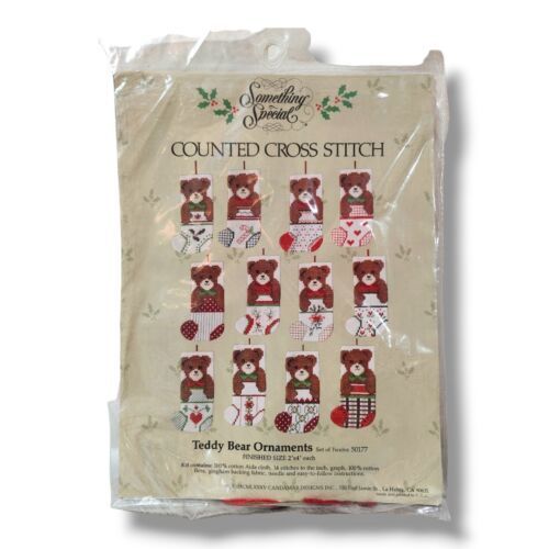 Candamar Something Special Counted Cross Stitch Teddy Bear Ornaments Kit 50177 - $18.99