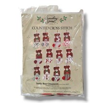 Candamar Something Special Counted Cross Stitch Teddy Bear Ornaments Kit... - $18.99