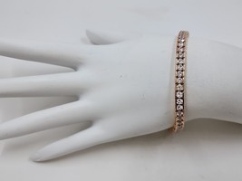 Diamonique x Lisa Mason 100 Facet CZ Channel Set Bracelet, Rose Gold Plated - $89.95