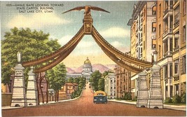 Eagle Gate, State Capitol Building, Salt Lake City, Utah, vintage postcard - £9.01 GBP