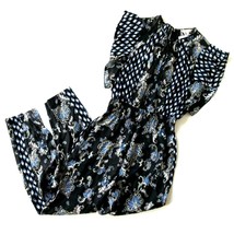 NWT Rebecca Taylor Paisley Flutter Sleeve Jumper in Black Silk Blend Jumpsuit 2 - £72.59 GBP
