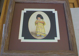 ORIGINAL NAVAJO WATER COLOR PAINTING OF GIRL IN NATIVE DRESS, FRAMED &amp; M... - £297.17 GBP