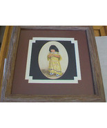 ORIGINAL NAVAJO WATER COLOR PAINTING OF GIRL IN NATIVE DRESS, FRAMED &amp; M... - £294.60 GBP
