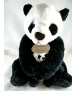 Russ Berrie Yomiko Mommy and Baby Plush Panda Bears 11&quot; sitting AWESOME - $17.32