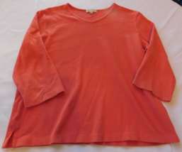 Jones New York Sport women&#39;s ladies 3/4 Sleeve V Neck Shirt Size XL xlar... - $29.69