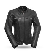 Women&#39;s Biker Leather Jacket Roxy Sheep Diamond Motorcycle Jacket - £150.26 GBP