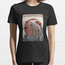  Guineapigzilla Funny Guinea Pig Black Women Classic T-shirt - $16.50