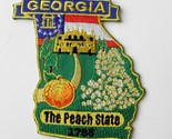 GEORGIA PEACH STATE 1788 UNITED STATES EMBROIDERED MAP PATCH 2 X 3 INCHES - £4.46 GBP