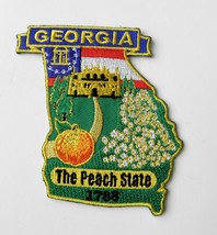 GEORGIA PEACH STATE 1788 UNITED STATES EMBROIDERED MAP PATCH 2 X 3 INCHES - £4.46 GBP