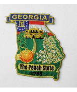 GEORGIA PEACH STATE 1788 UNITED STATES EMBROIDERED MAP PATCH 2 X 3 INCHES - £4.45 GBP