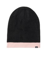 NWT Victoria&#39;s Secret Reversible Winter Knit Hat Beanie Black &amp; Pink ! - £7.74 GBP